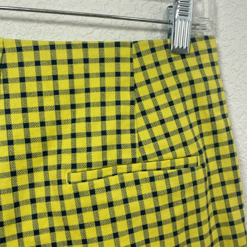 Zara Yellow / Black Check Ruffle High Rise Shorts - Picture 9 of 10